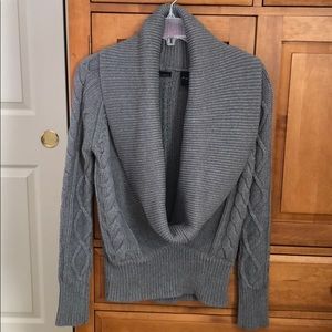 Deep Neck gray sweater